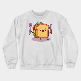 Cute Sandwich Holding Knife And Fork Crewneck Sweatshirt